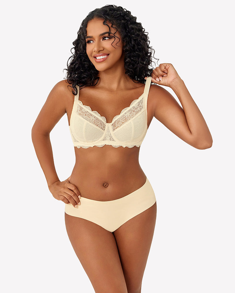 Lifting Lace Underwire Bra for Large Bust