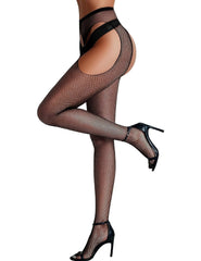 Rhinestone High Waist Fishnet Tights