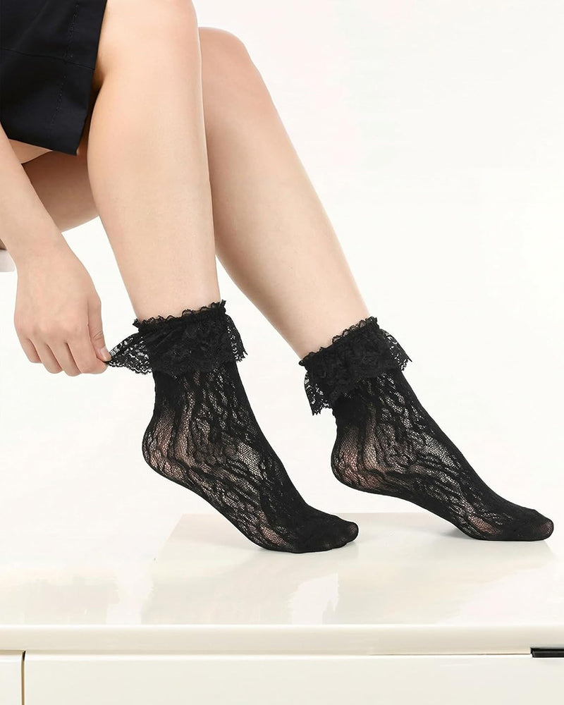 Ruffle Cuff Lace Anklet Socks