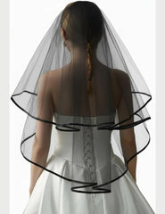 Two-Tier Satin Edge Bridal Wedding Veil