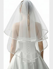 Two-Tier Satin Edge Bridal Wedding Veil