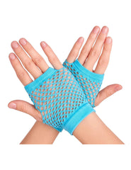 Short Fingerless Fishnet Mesh Gloves