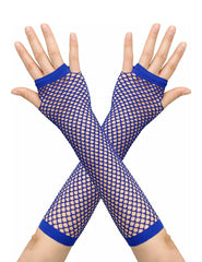 Long Fingerless Fishnet Mesh Arm Sleeve Gloves