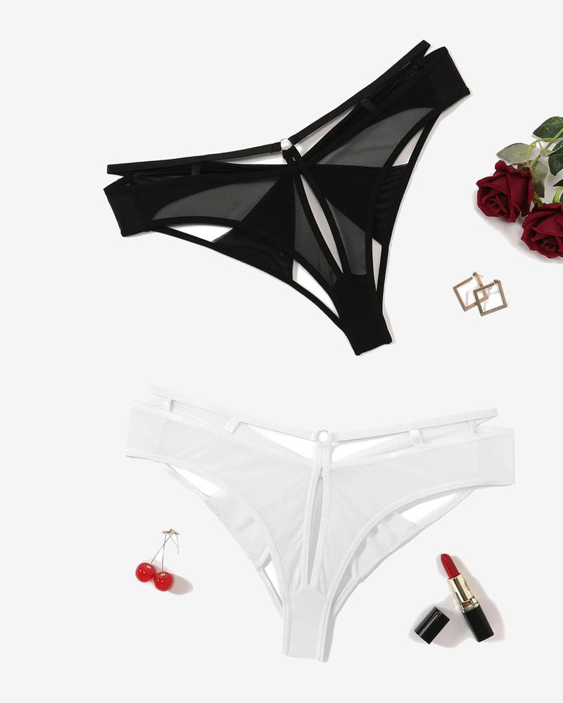 Mesh Cheeky Panty Low Rise Bow Back Hipster