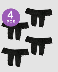 Plus Size Open Crotch Lace Panties