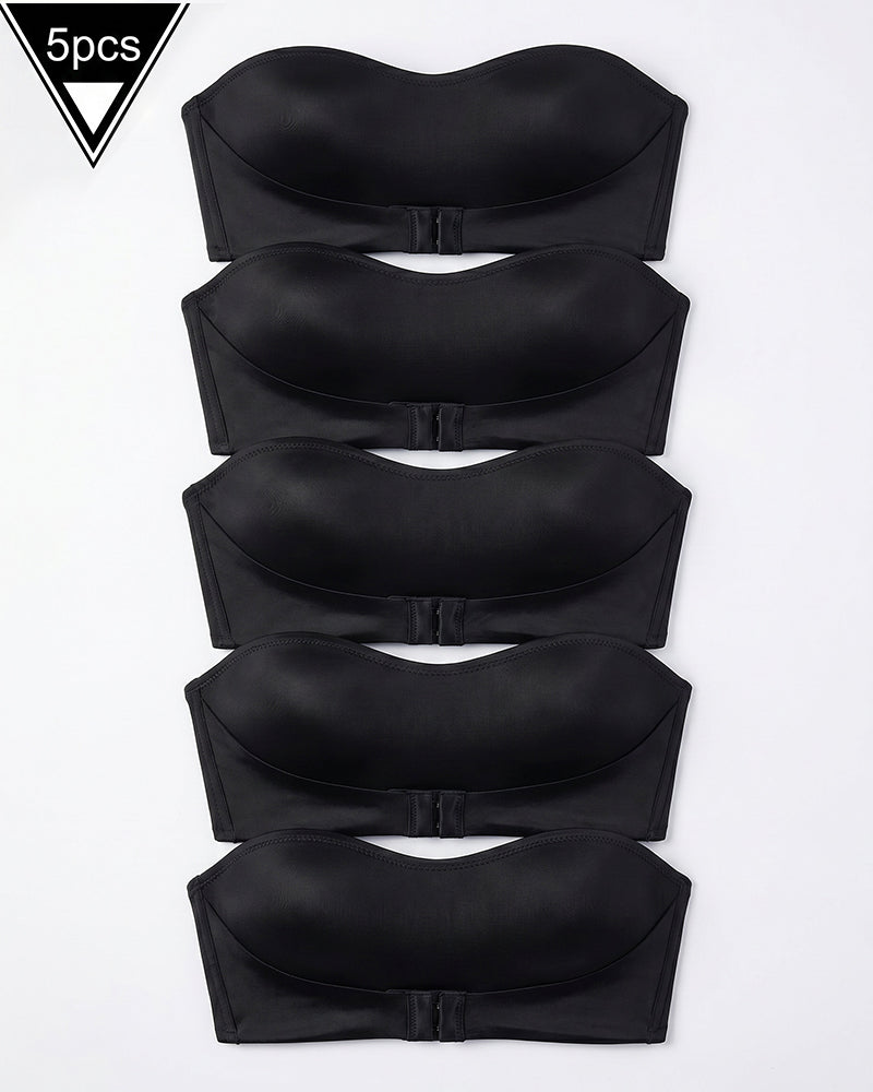 Sexy Strapless Buckle Front Bandeau Top
