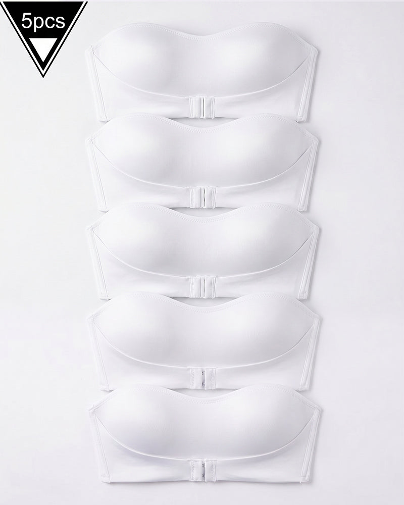 Sexy Strapless Buckle Front Bandeau Top