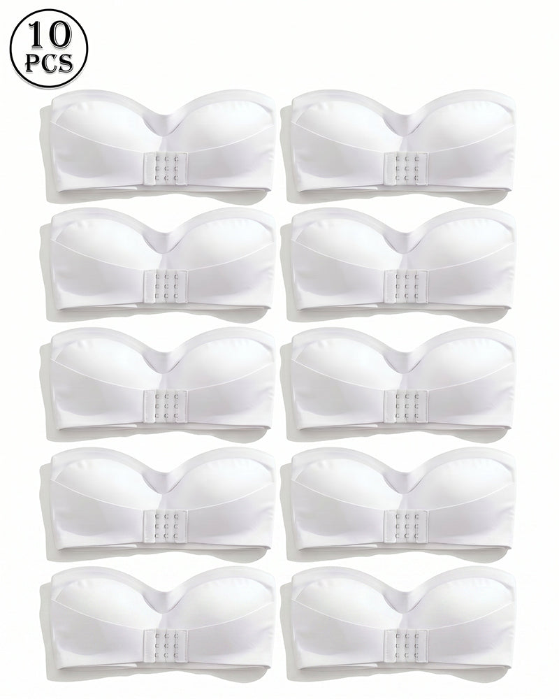 Sexy Strapless Buckle Front Bandeau Top