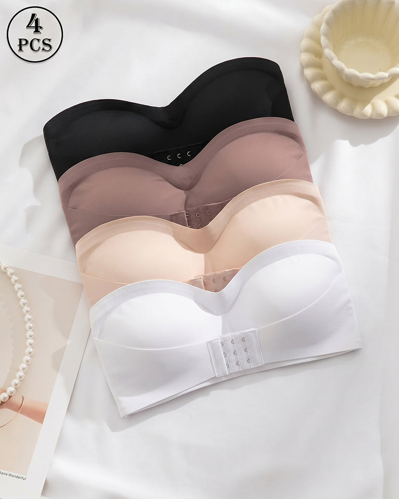 Sexy Strapless Buckle Front Bandeau Top