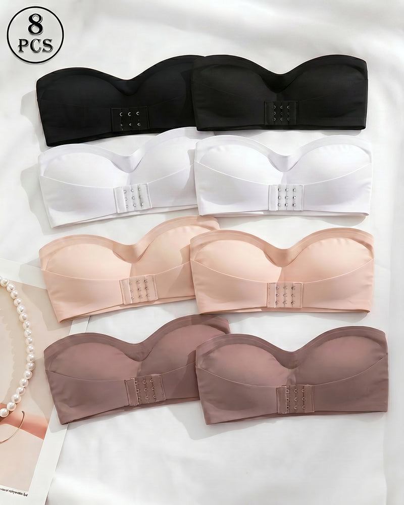 Sexy Strapless Buckle Front Bandeau Top