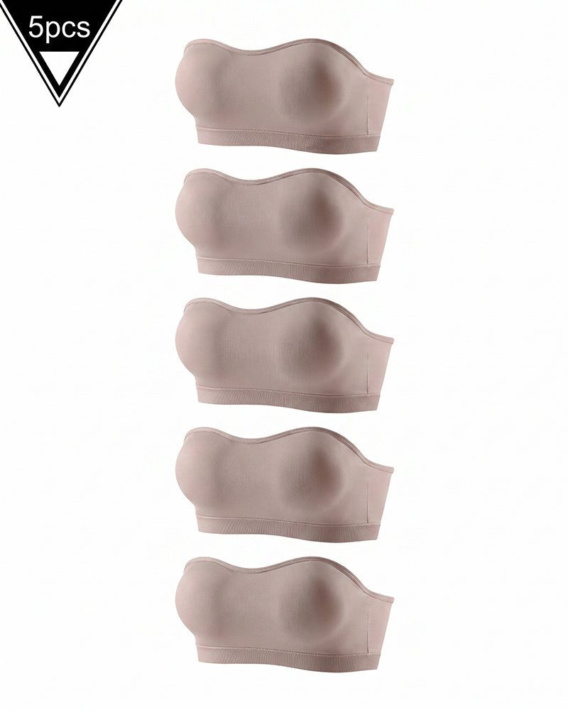 Strapless Side Hook Bandeau Bra Seamless Padded Tube Bra