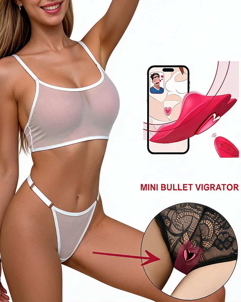 Mesh See-Through Camisole Bra and Panty Set