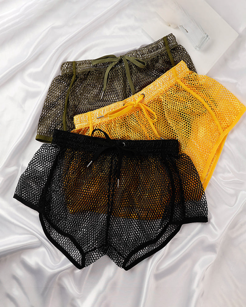 Men's Open Mesh Drawstring Shorts