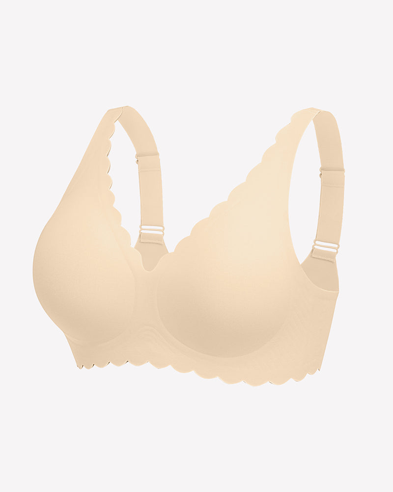 Wireless V Neck Seamless Full Coverage Bra