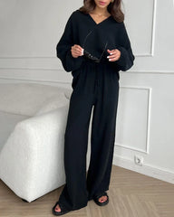 V-Neck Two-piece Set
