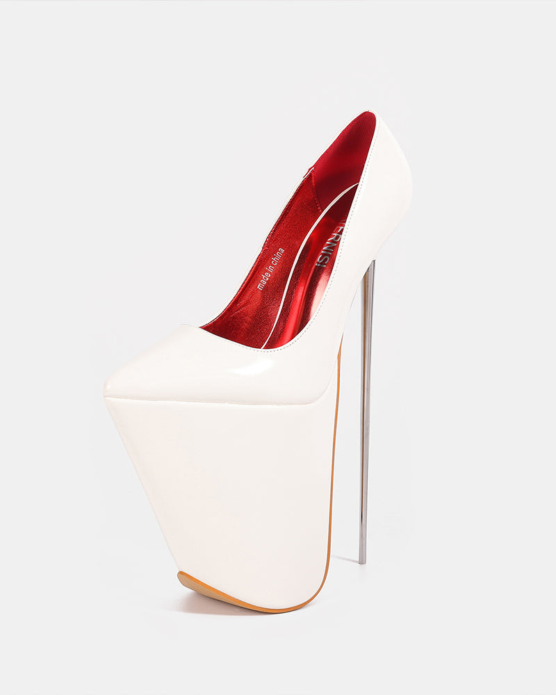 Extreme 25cm Metal Stiletto Patent Platform Pump