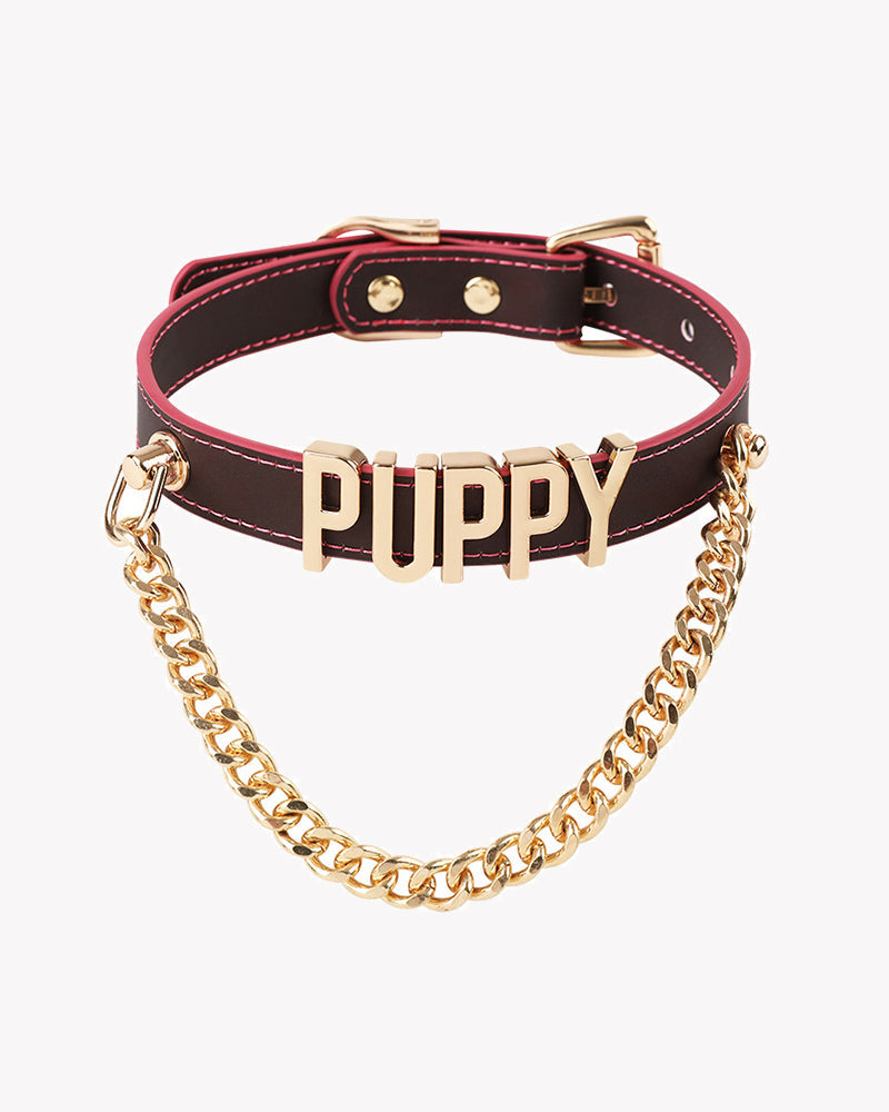 Temperature-Sensitive Color-Changing Letter Chain Leather Collars