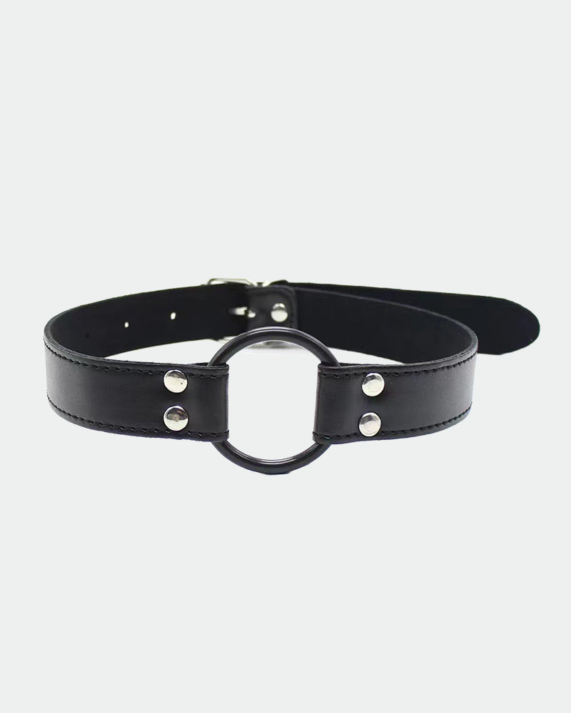 SM Supplies Leather Handcuffs Neck Collar With Chain