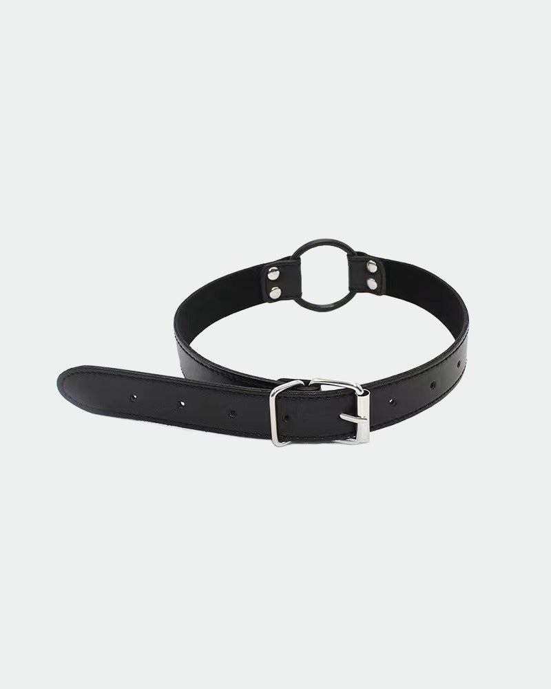SM Supplies Leather Handcuffs Neck Collar With Chain
