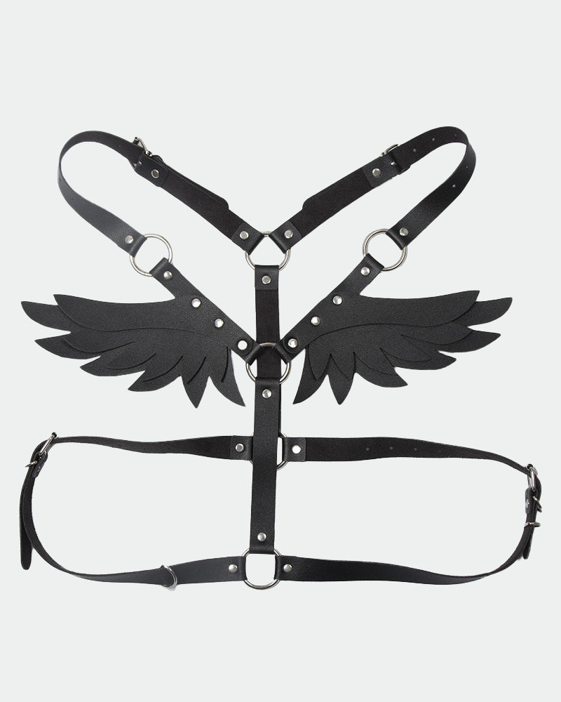 SM Supplies Stud Rhinestone Leather Wings