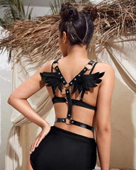 SM Supplies Stud Rhinestone Leather Wings