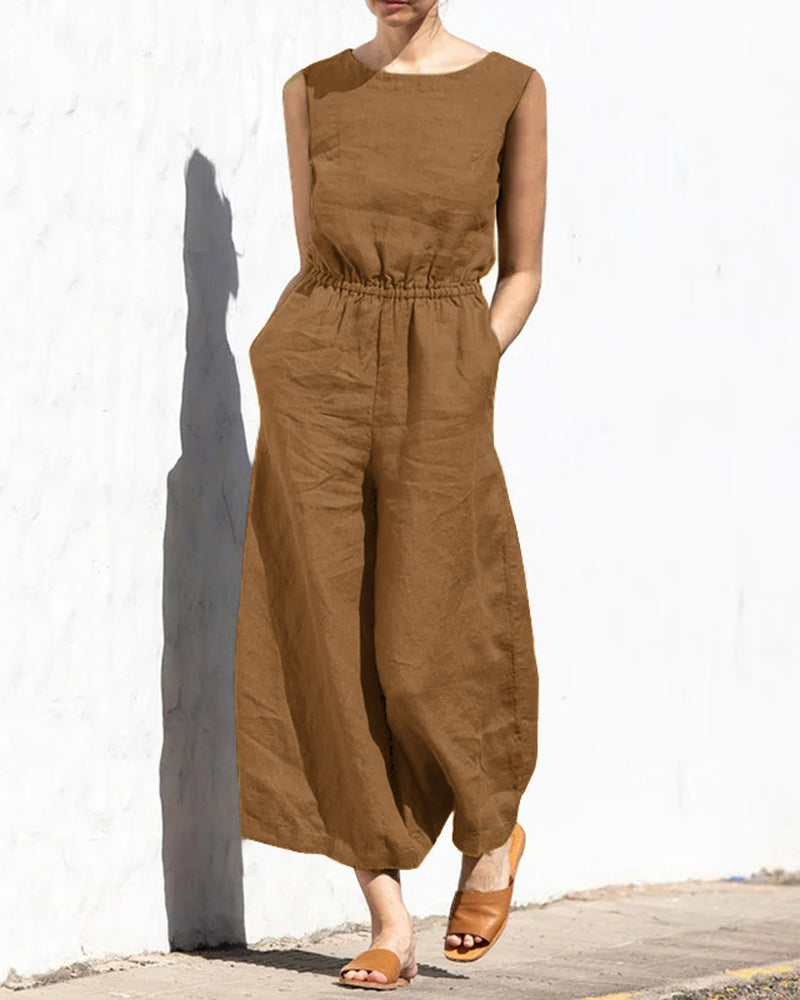 Wide Leg Long Jumpsuit