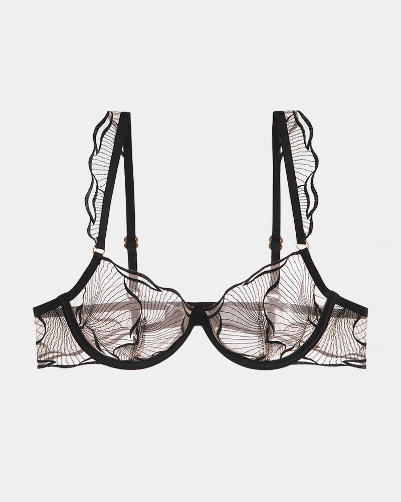 Ruffle Shoulder Strap Bra