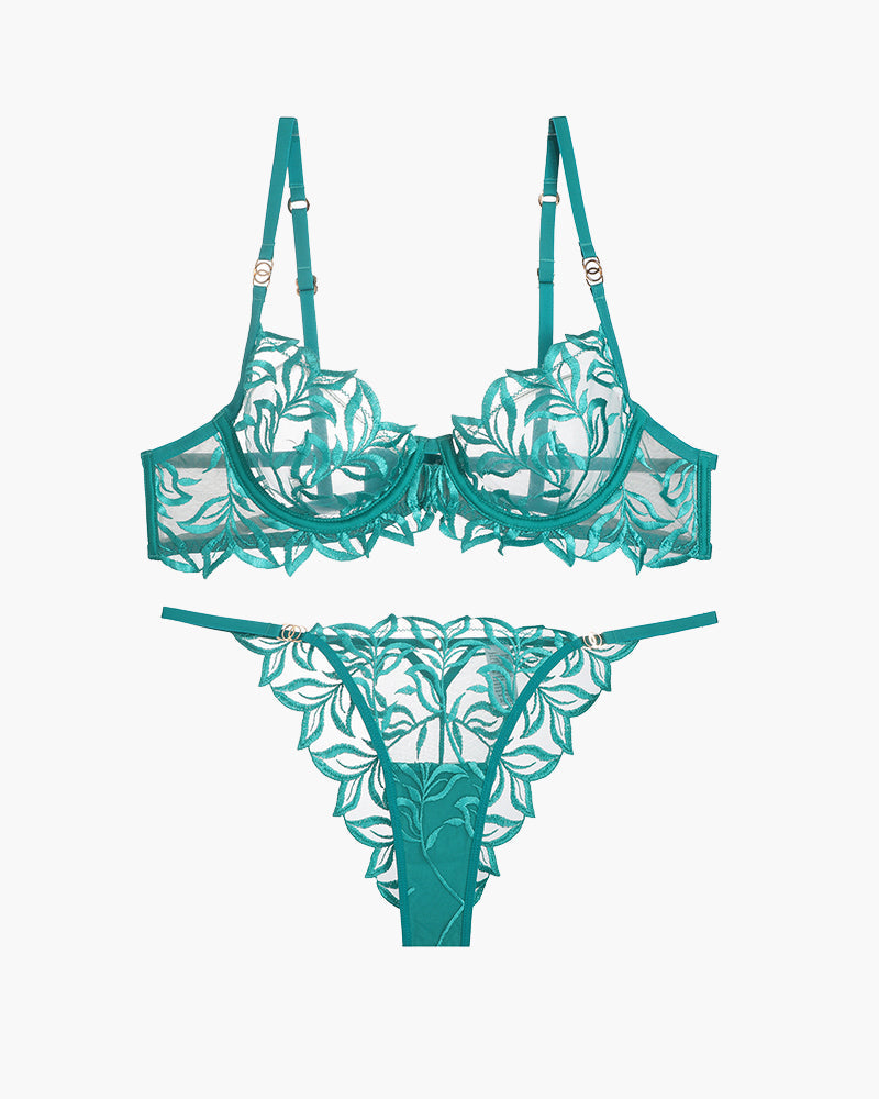 Embroidered Lace Bra and Panty 2 Sets