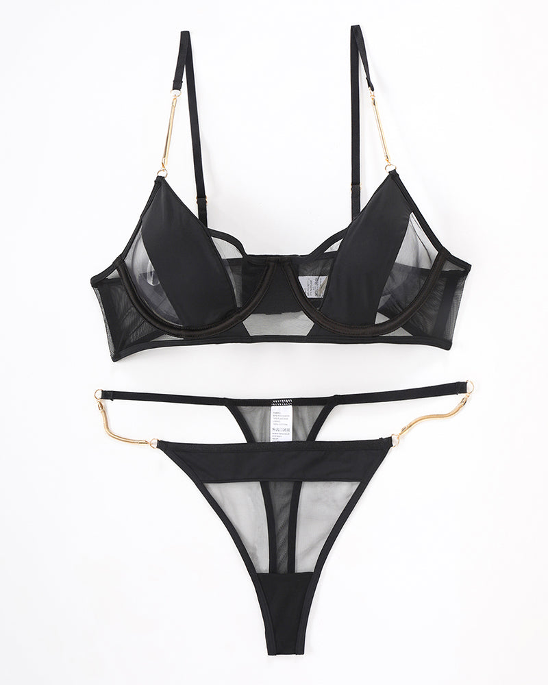 Push Up Chain Bra and Thong Set