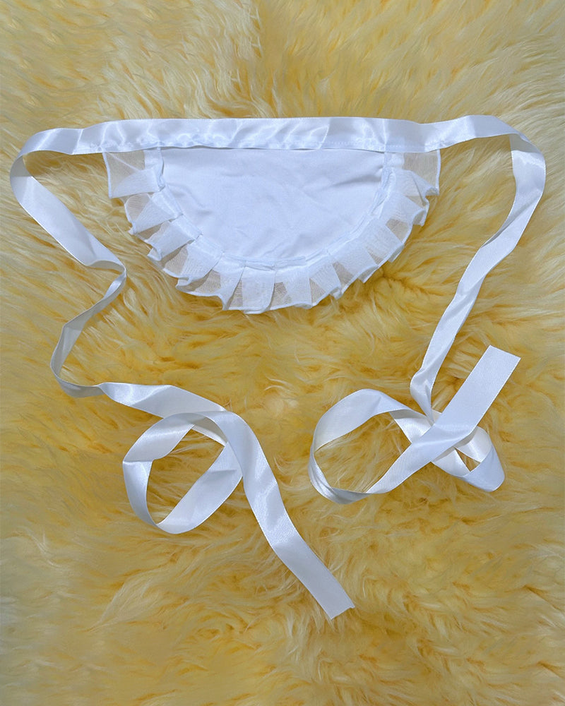 Maid Costume Sheer Lace Patchwork Dress Set