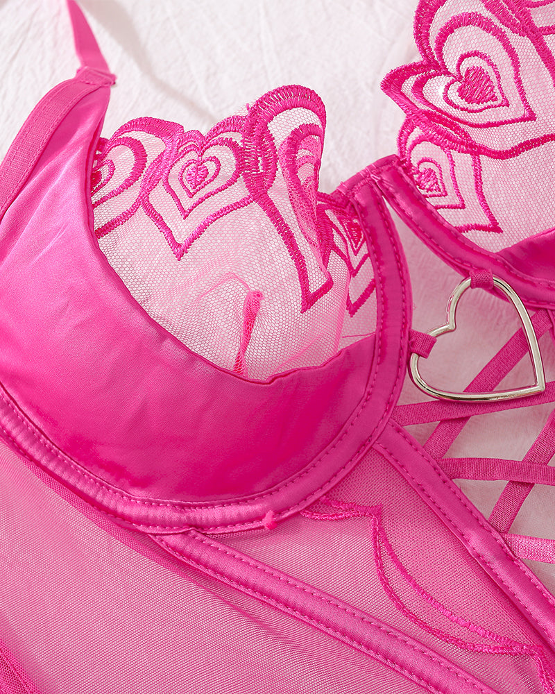 ⚡Flash Sale-Heart Design Two Piece Lingerie Corset Set
