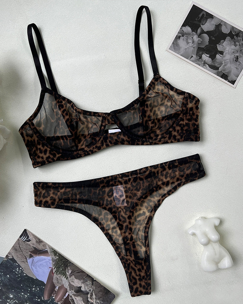 Mesh Sheer Push Up Lingerie Set