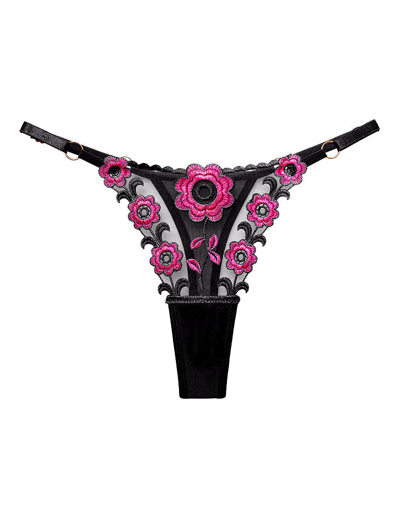 Low Waist Triangle Lace Thong Panties