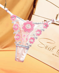 Low Waist Triangle Lace Thong Panties