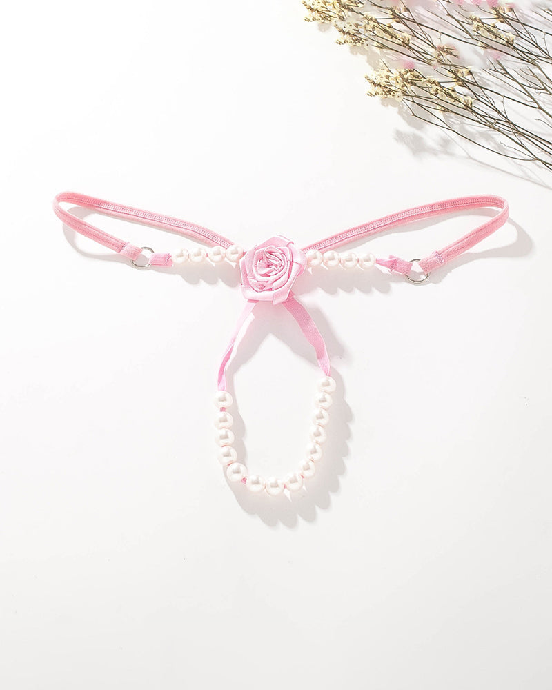 Pearl Rose See-Through Thong Panties