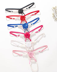 Pearl Rose See-Through Thong Panties