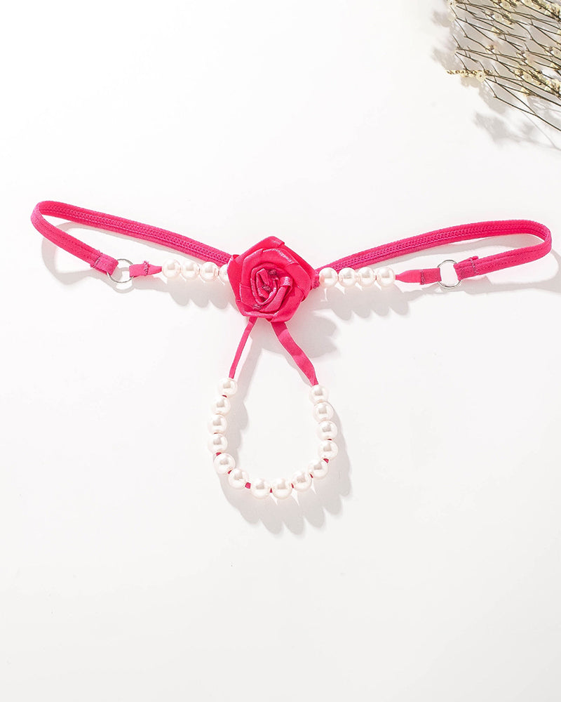 Pearl Rose See-Through Thong Panties