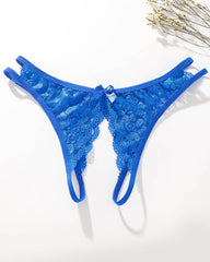 Lace Bows Open-Cut Panties