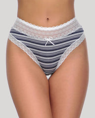 Lace print stripes Panties