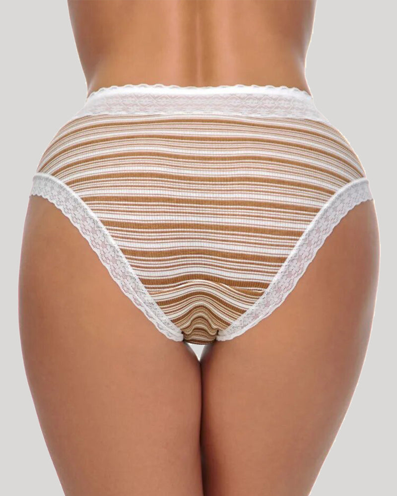 Lace print stripes Panties