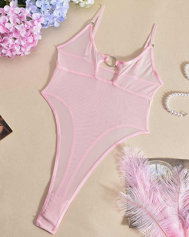 Hollow Mesh Sheer Bodysuits