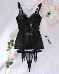 Lace Suspenders Body Shaping Set