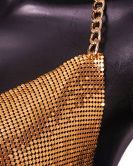 Sequin Backless Side Split Long Dress