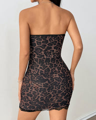 Glamour Leopard Corset Mini Dress