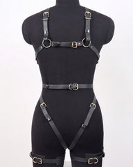 PU Leather Chain Belts Full Body Bondage
