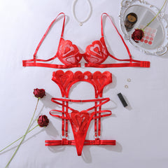 Romantic Heart Lace Harness Lingerie Set