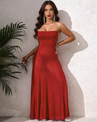 Sheer Mesh Asymmetrical High-Slit Dress