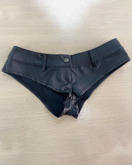 Faux Leather Low Rise Booty Shorts