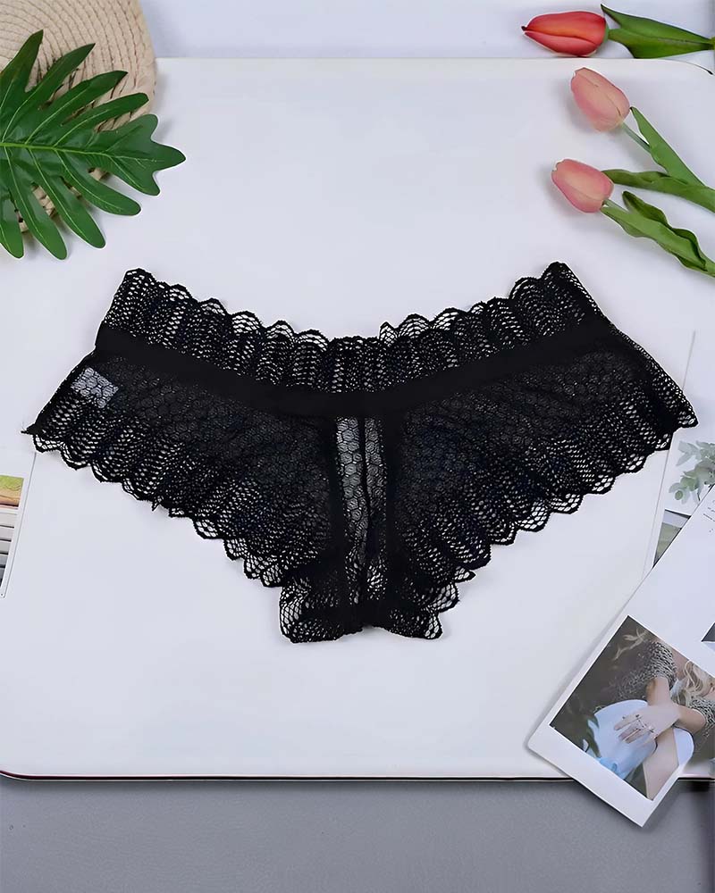 ⚡Flash Sale-Plus Size Floral Lace Crisscross Panties