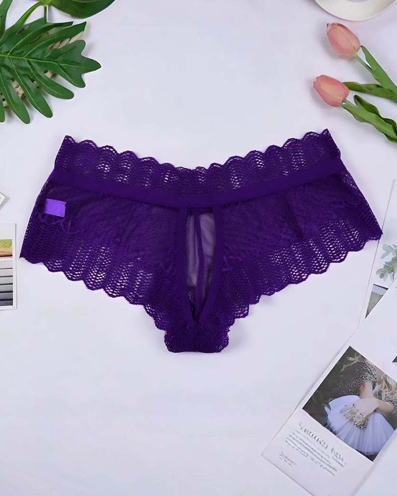 ⚡Flash Sale-Plus Size Floral Lace Crisscross Panties